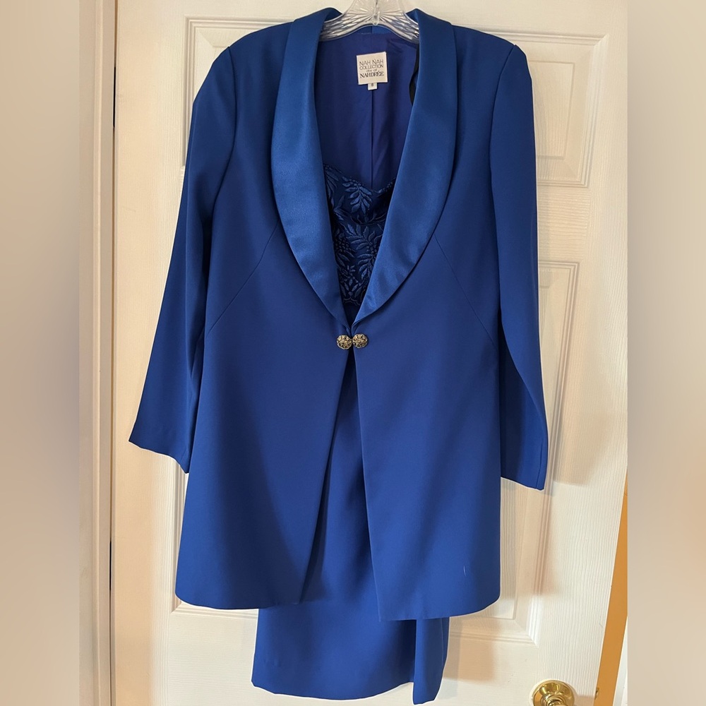 Vintage Nah Nah Collection (Div. of Nahdree) two-piece navy blue set